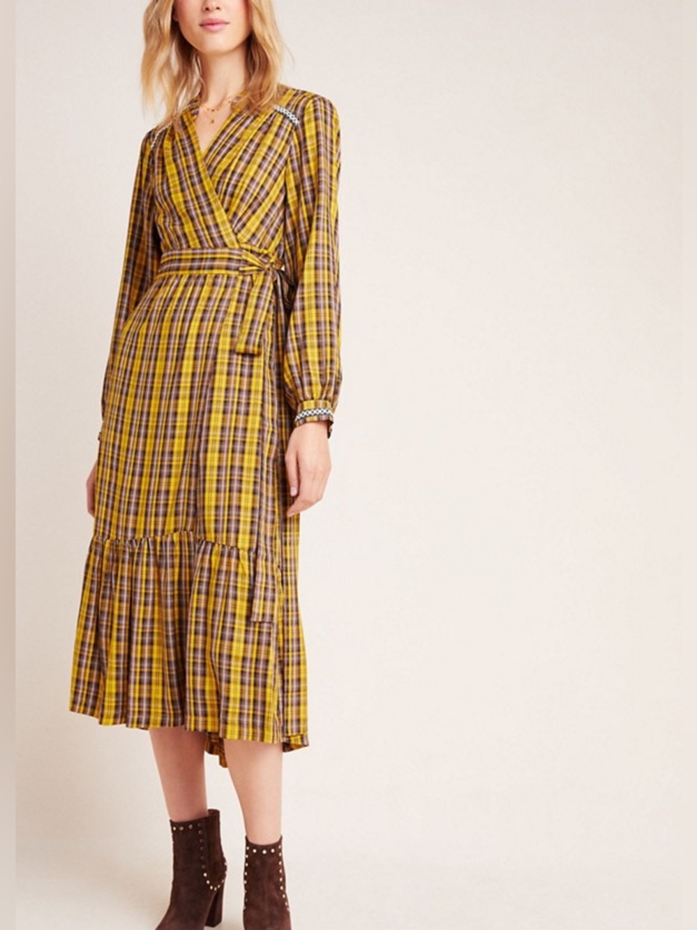 Anthropologie Dalton Wrap Maxi Dress